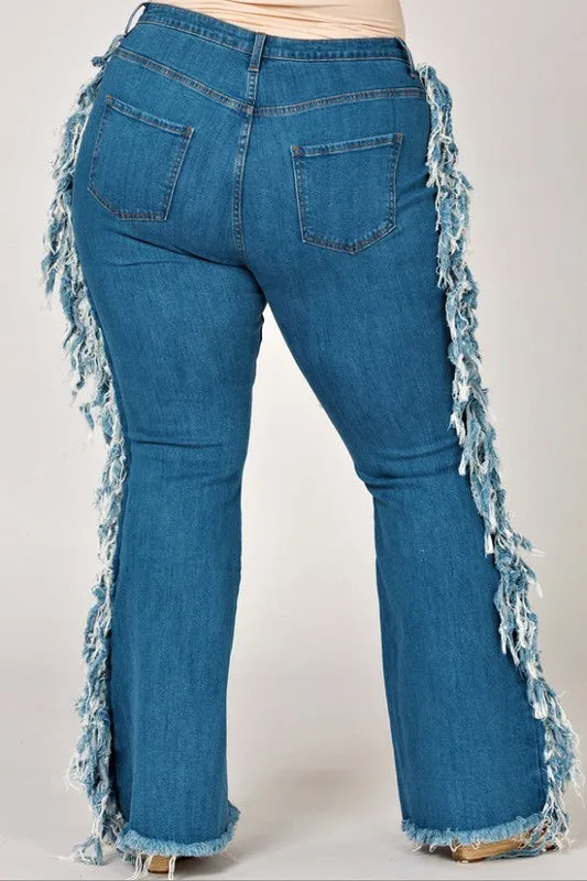 Lace Me Up Curve Flare Jeans