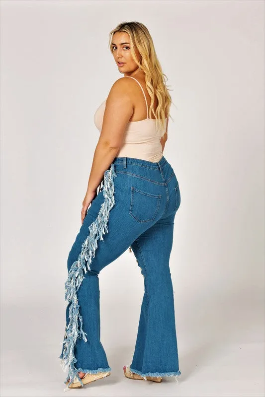 Lace Me Up Curve Flare Jeans