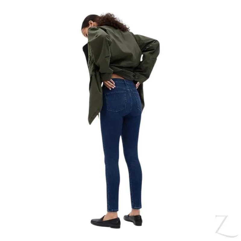 Ladies Extra High Waist Super Strong Stretchy Skinny Denim Jeans | Plain | "Bobo"