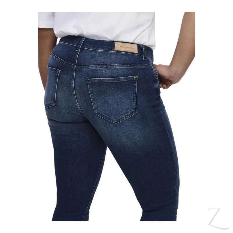 Ladies Super Stretchy Super Skinny Raw Hem Ripped Denim Jeans | Plus Sizes | "Phela"