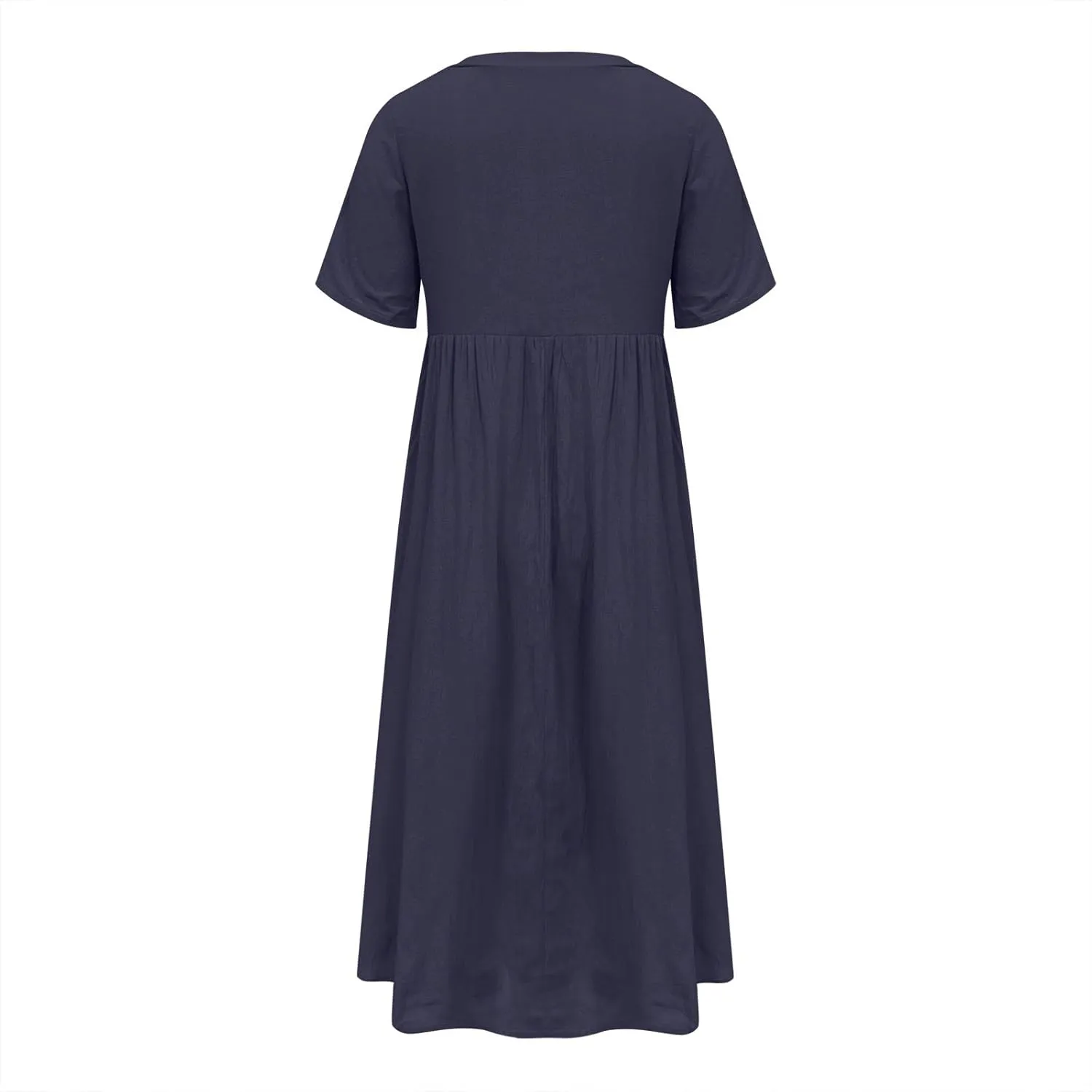 LEMONONSTORE Crochet Lace Dress for Women Button V Neck Short Sleeve Summer Dresses Casual Loose Fit Lounge Vacation Clothes