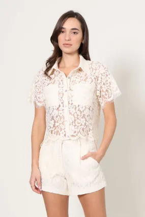 Liza Lace Short Sleeve Top