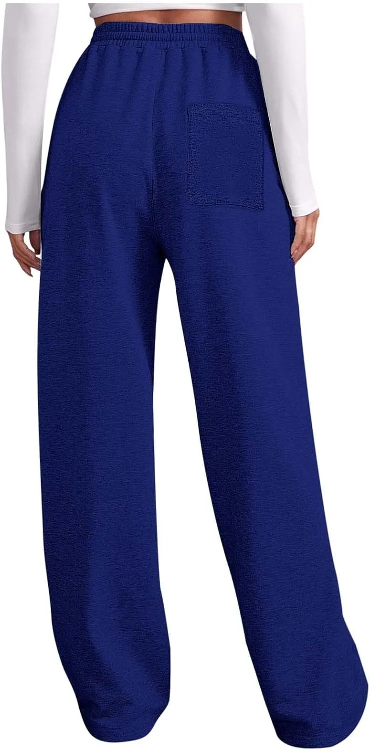Loose Sweatpants Womens Drawstring Joggers Elastic High Waisted Baggy Sports Pants Workout Yoga Pants with Pocket