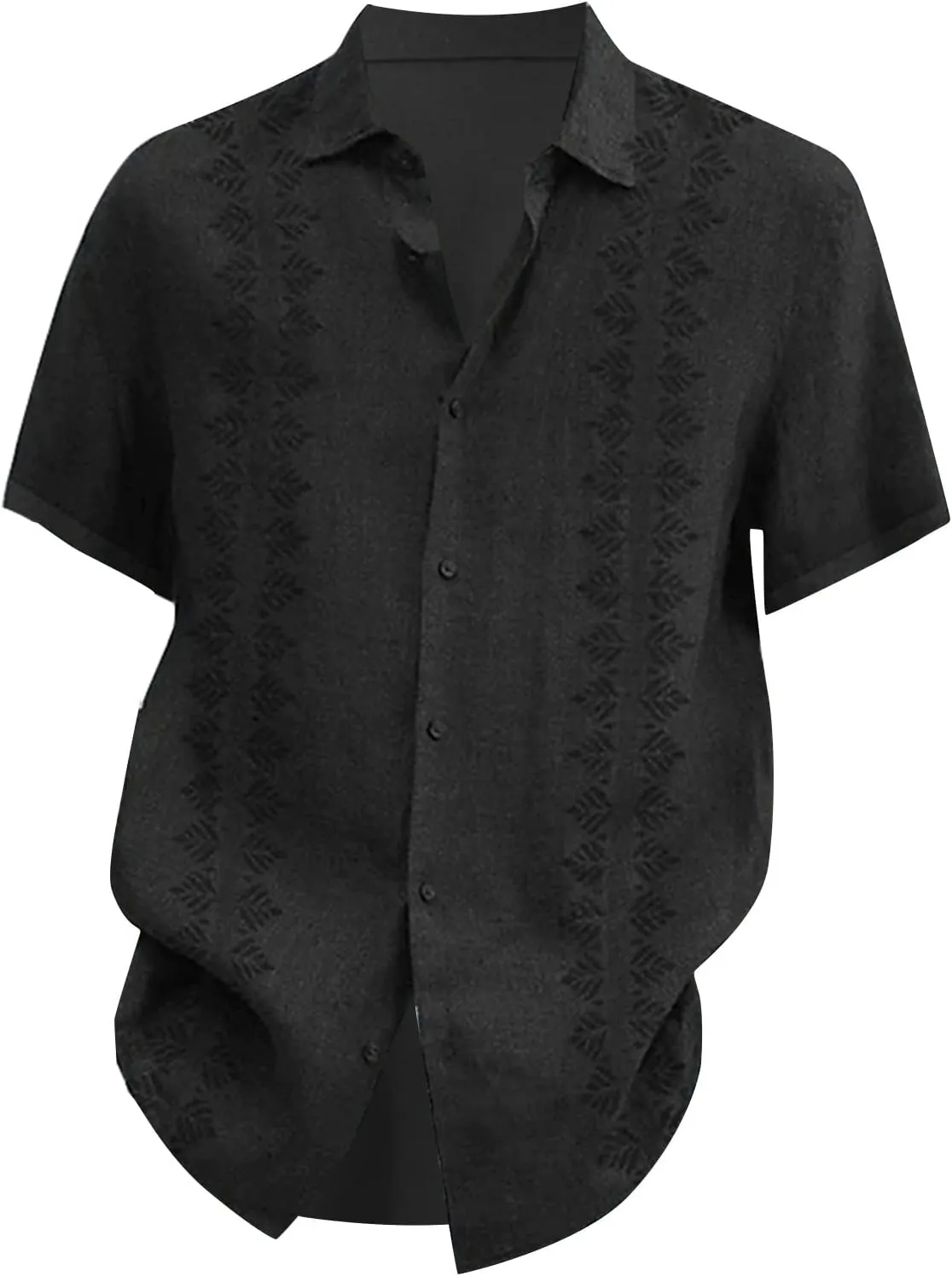 Mens Guayabera Shirt Summer Short Sleeve Cuban Shirt Lightweight Casual Button Down Shirt Travel Beach Tops