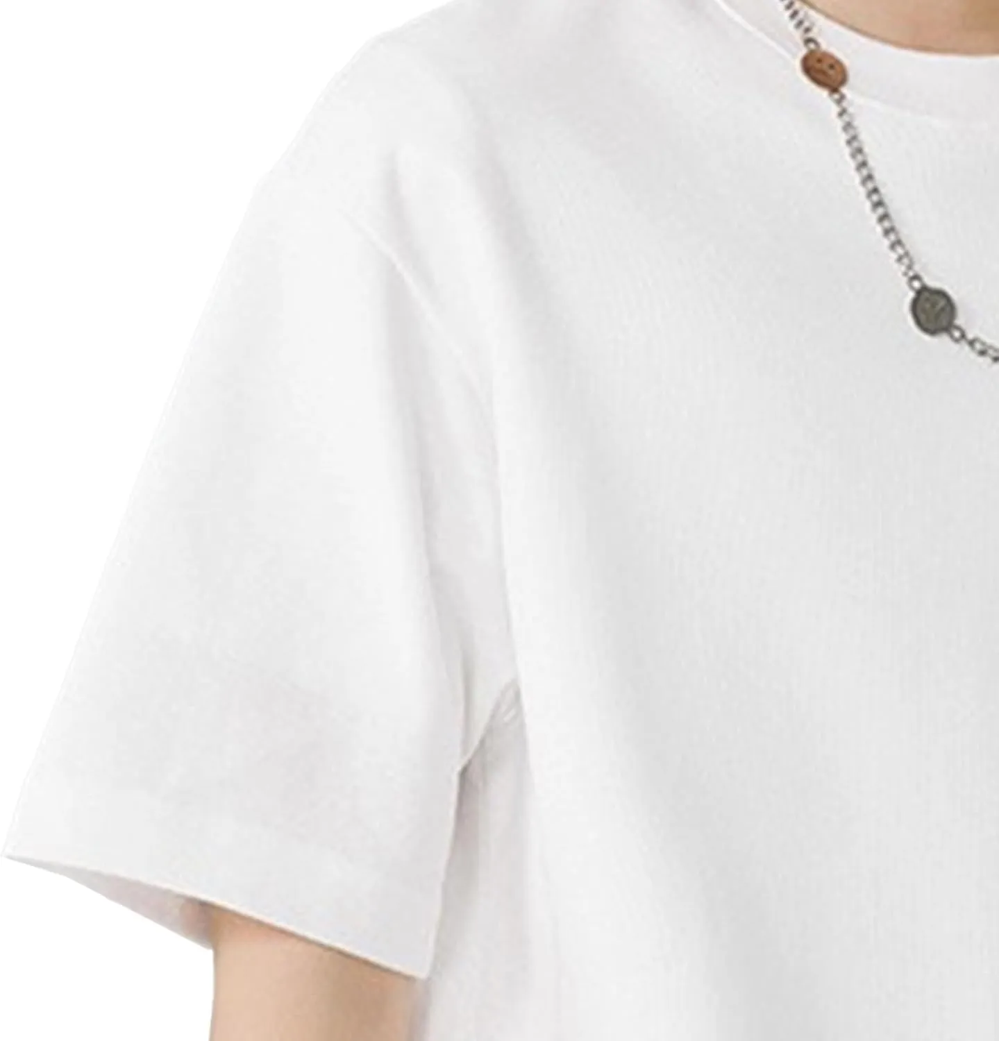Men's Oversize Solid Cotton Outdoor T-Shirts Baggy Heavyweight Streetwear Tee Casual Crewneck Summer Tee Shirts