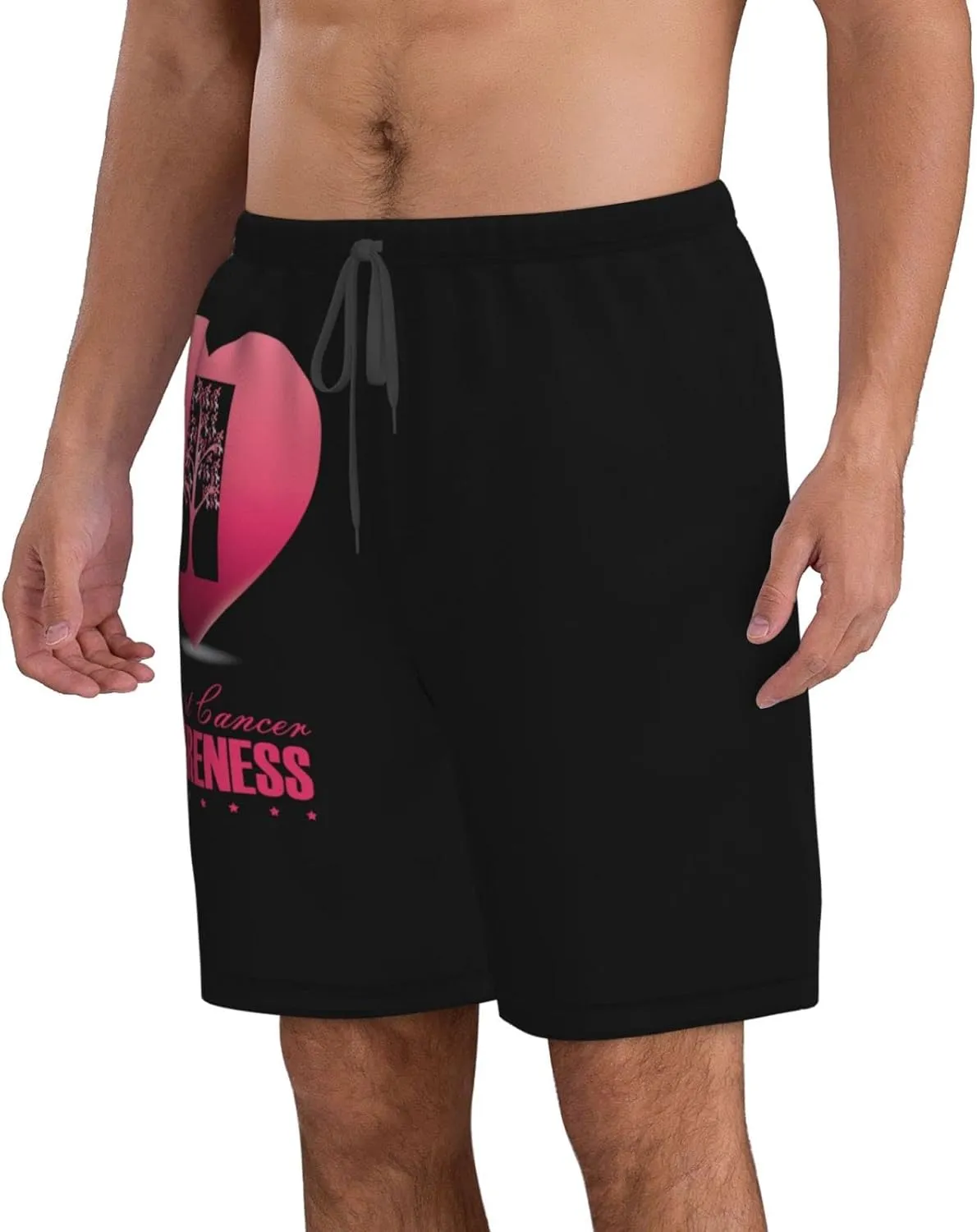Men's Swim Trunks Beach Shorts Drawstring Quick Dry Running Shorts Comfortable Loose Gym Shorts Swimsuit Pants with Pockets