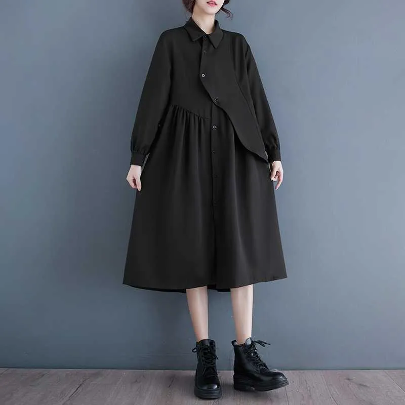 Niche Hepburn Wind Black Shirt Dress