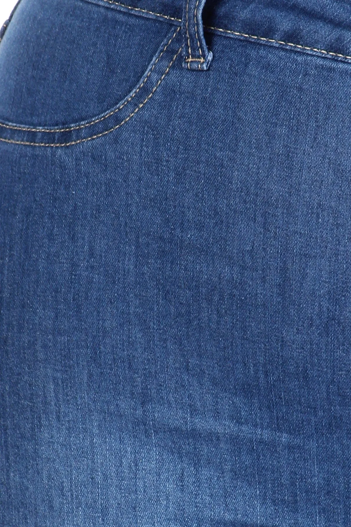 Plus Size High Waisted Stretchy Bell Bottoms - Medium Denim
