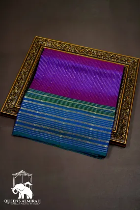ROYAL PURPLE WITH LAPIS BLUE SOFT SILK SAREE