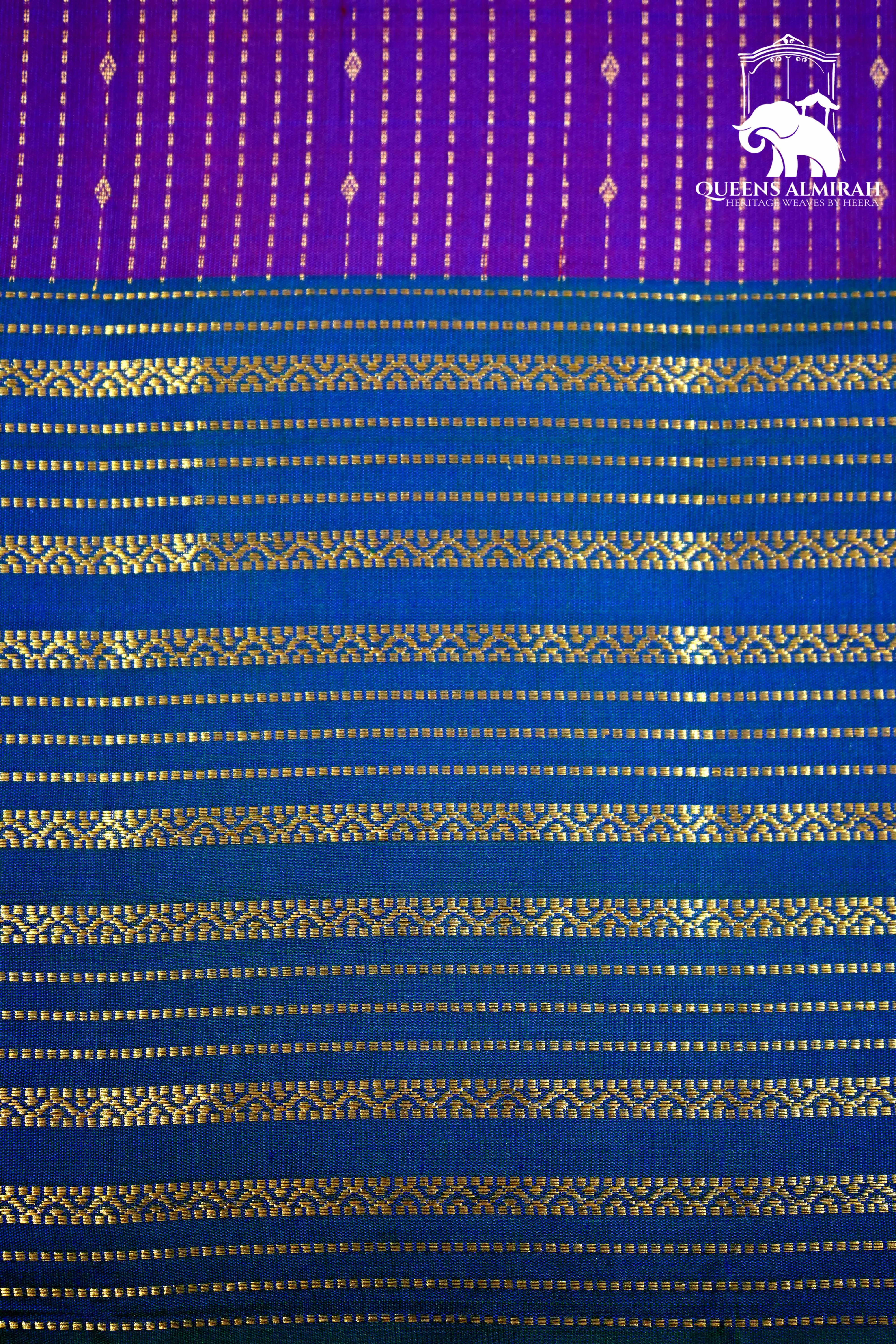 ROYAL PURPLE WITH LAPIS BLUE SOFT SILK SAREE