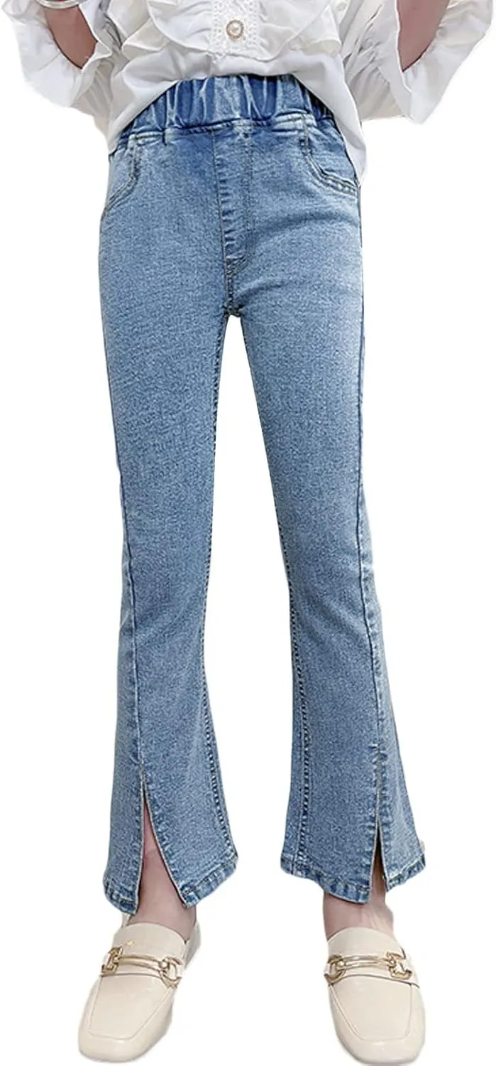 SANGTREE Girls Stretchy Bootcut Jeans,3-13 Years