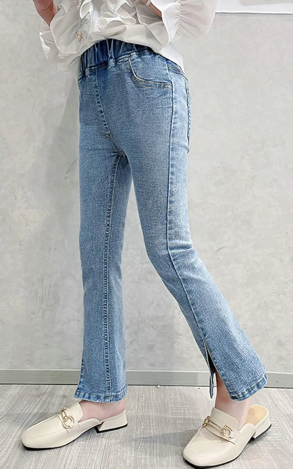 SANGTREE Girls Stretchy Bootcut Jeans,3-13 Years