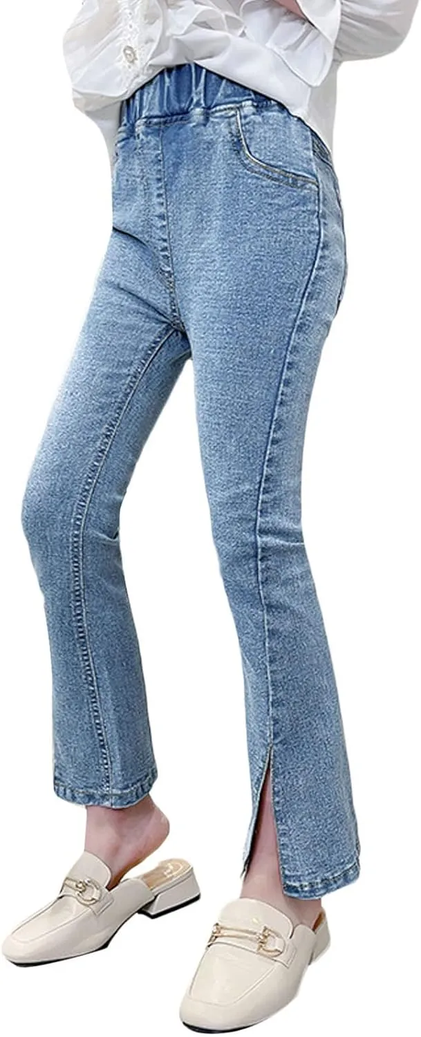 SANGTREE Girls Stretchy Bootcut Jeans,3-13 Years