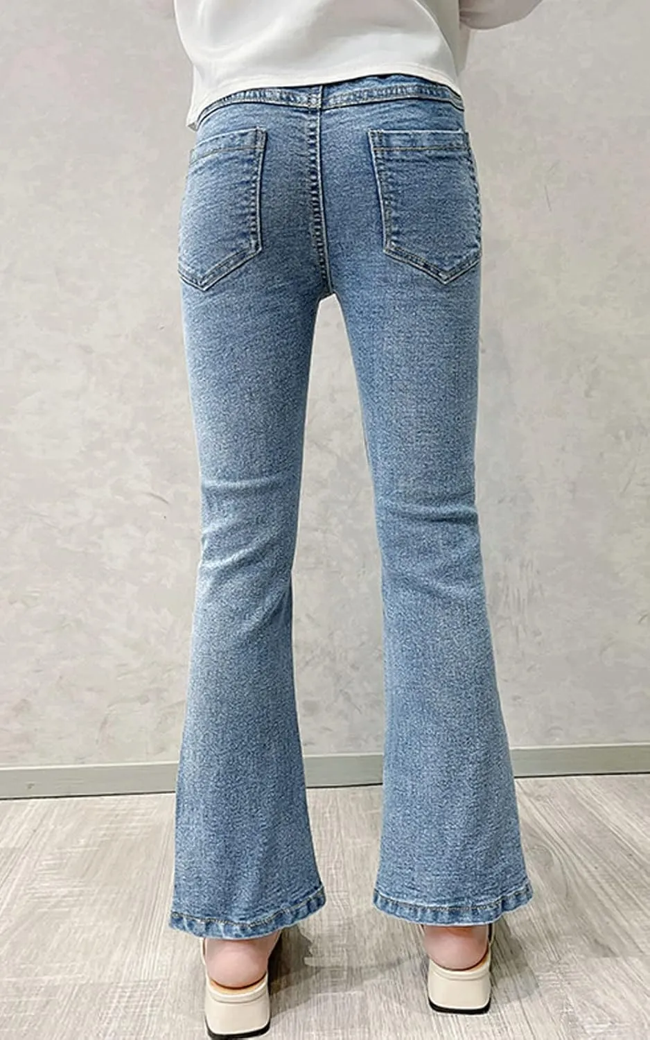 SANGTREE Girls Stretchy Bootcut Jeans,3-13 Years