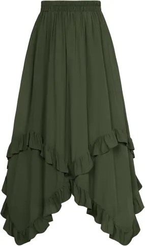 Scarlet Darkness Long Skirts for Women High Waist Renaissance Skirt Maxi Skirt with Pockets