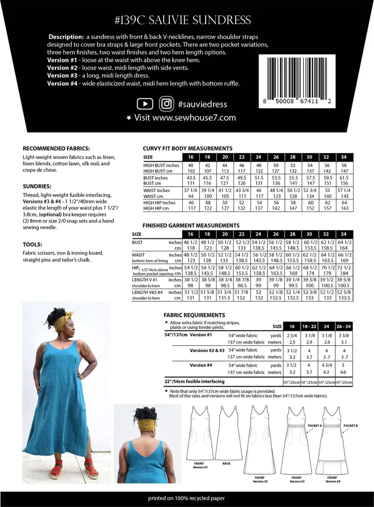 Sew House Seven- Suavie Sundress (sizes 00-34)