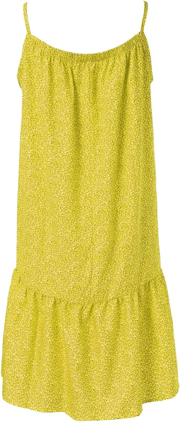 Sundresses for Women 2024 Floral Print Spaghetti Strap Casual Midi Dress Loose Flowy Boho Beach Dress Summer Dresses