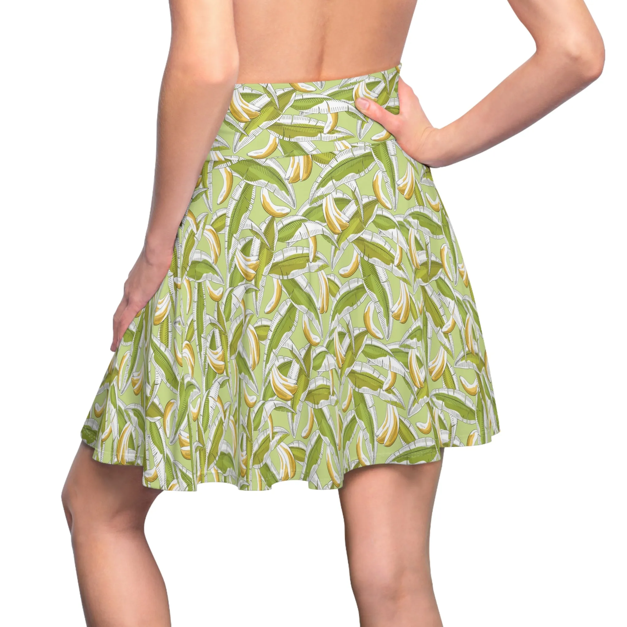 Tropical Banana Print Women's Skater Skirt - Perfect for Summer and Beach Days