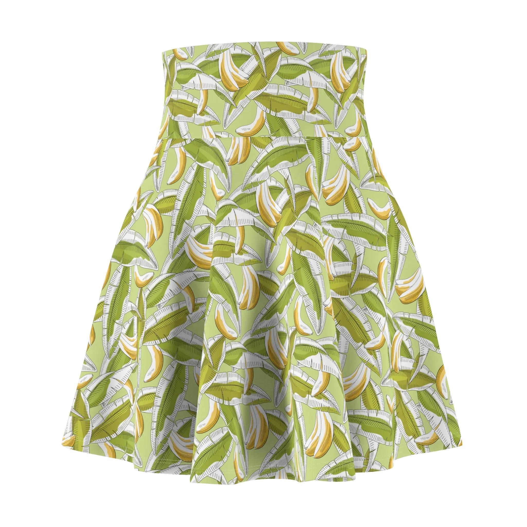 Tropical Banana Print Women's Skater Skirt - Perfect for Summer and Beach Days