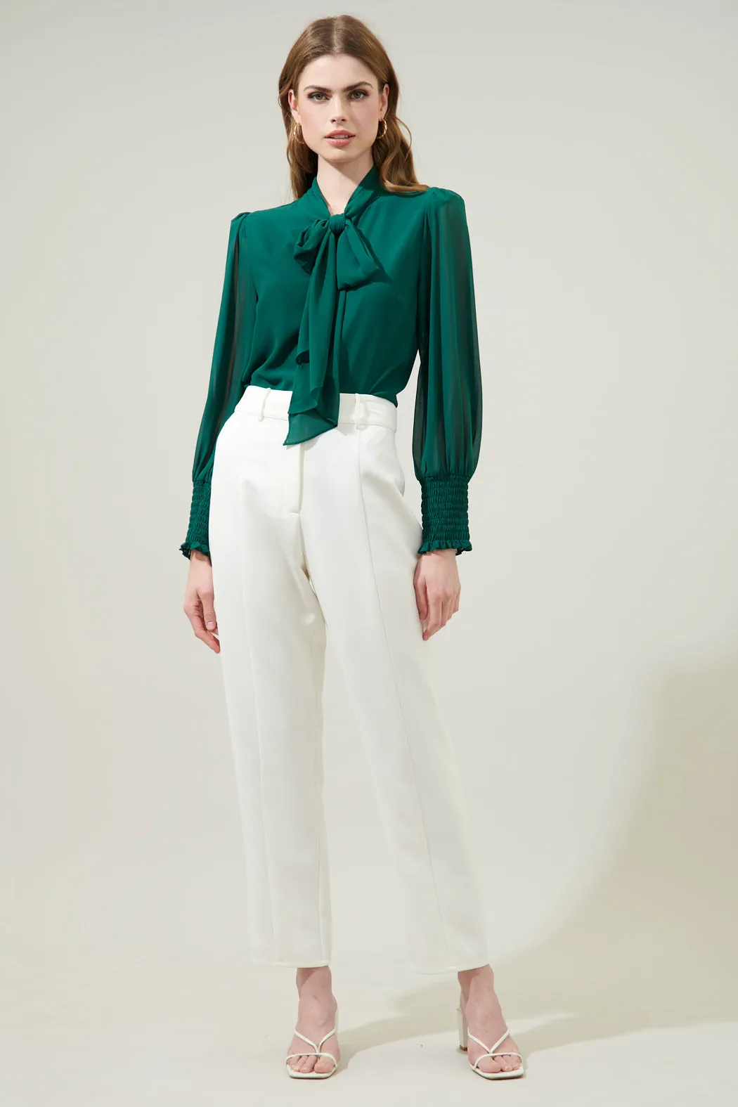 Vicente Tie Neck Long Sleeve Blouse
