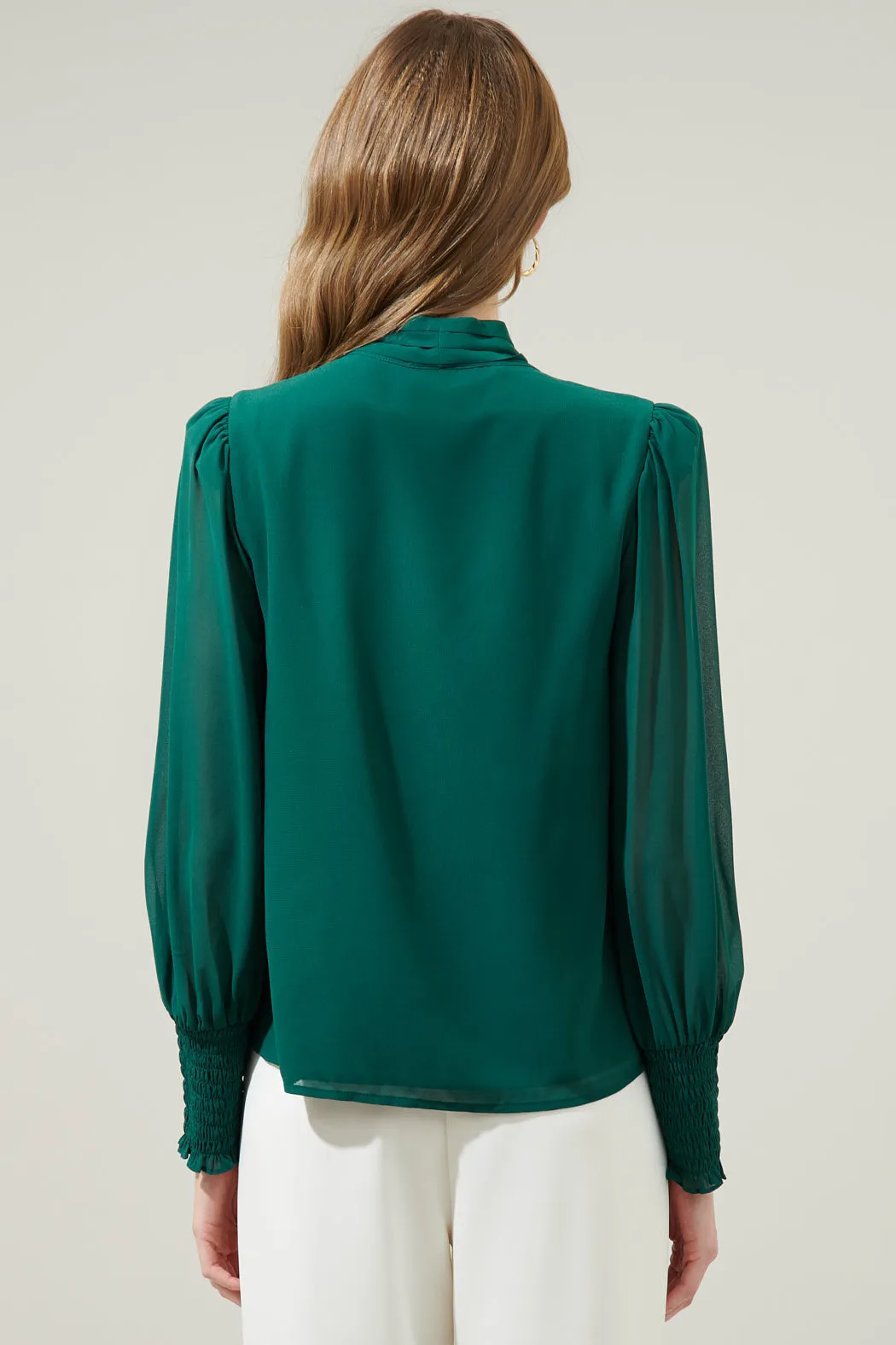 Vicente Tie Neck Long Sleeve Blouse