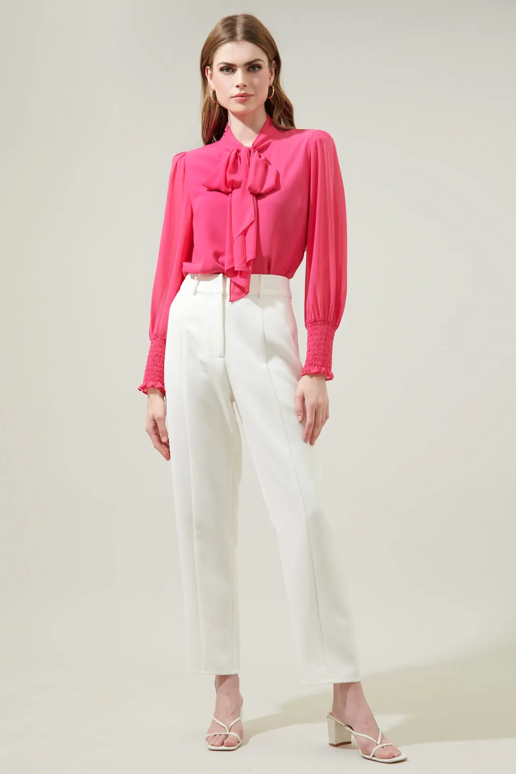 Vicente Tie Neck Long Sleeve Blouse