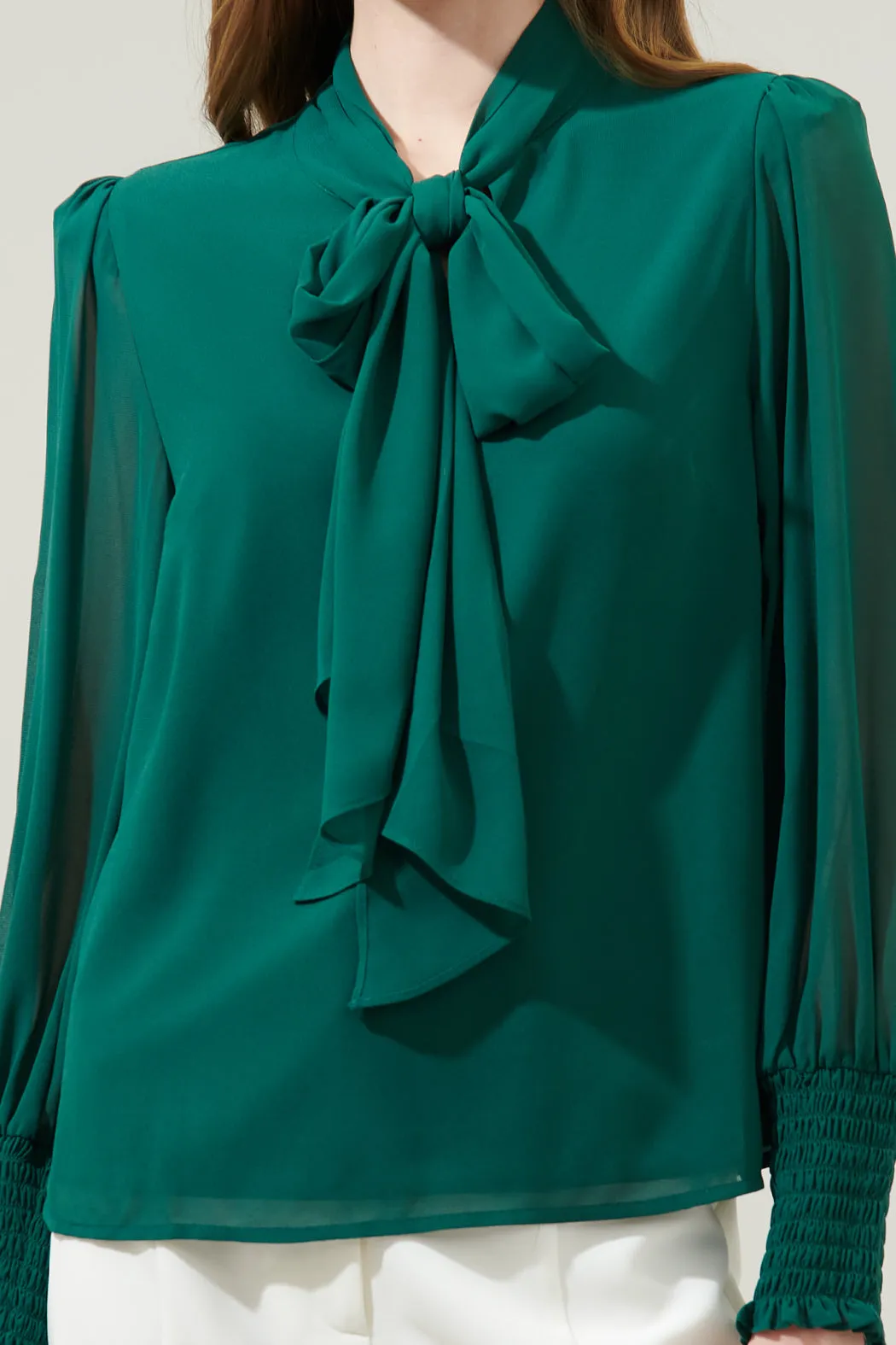 Vicente Tie Neck Long Sleeve Blouse