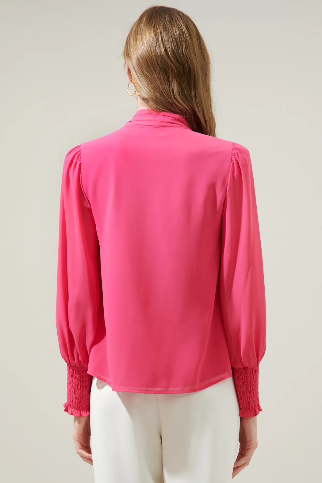 Vicente Tie Neck Long Sleeve Blouse