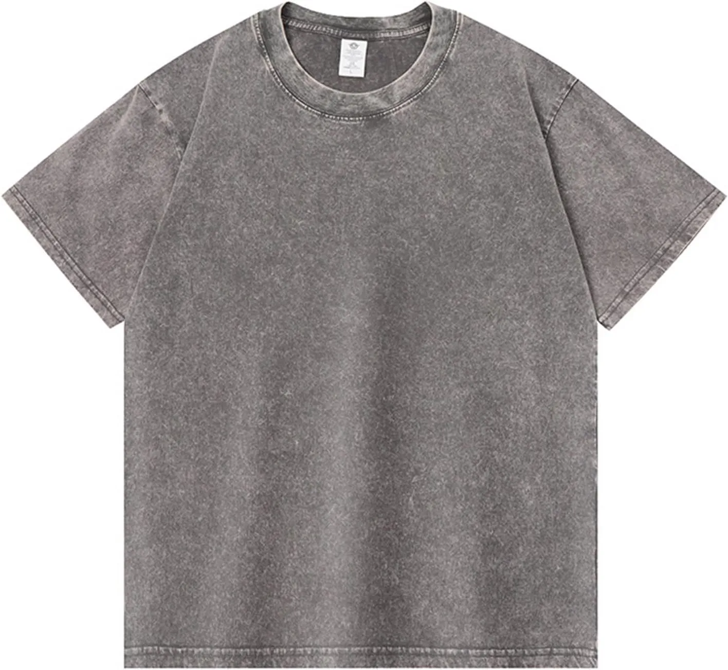 WENKOMG1 Mens Cotton Shirt Washed Crew Neck Casual Pullover Summer Short Sleeve Loose Fit Baggy Style Tee Shirts