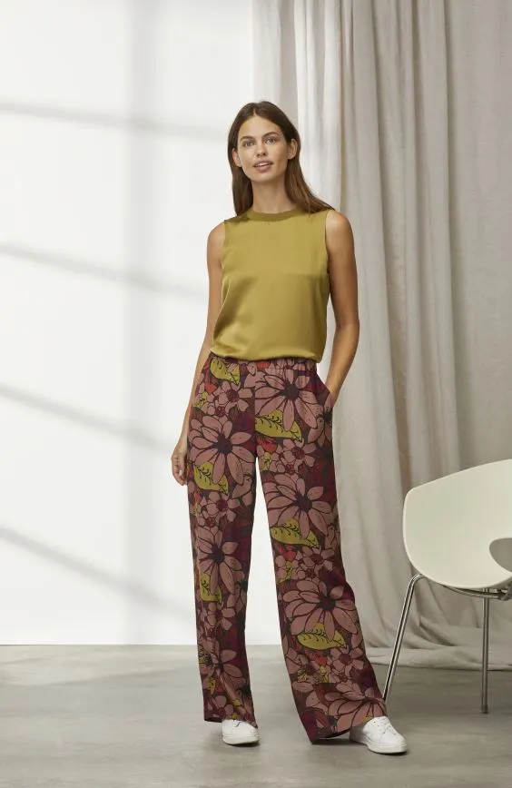 Wide Leg Trousers With Elasticated Waist