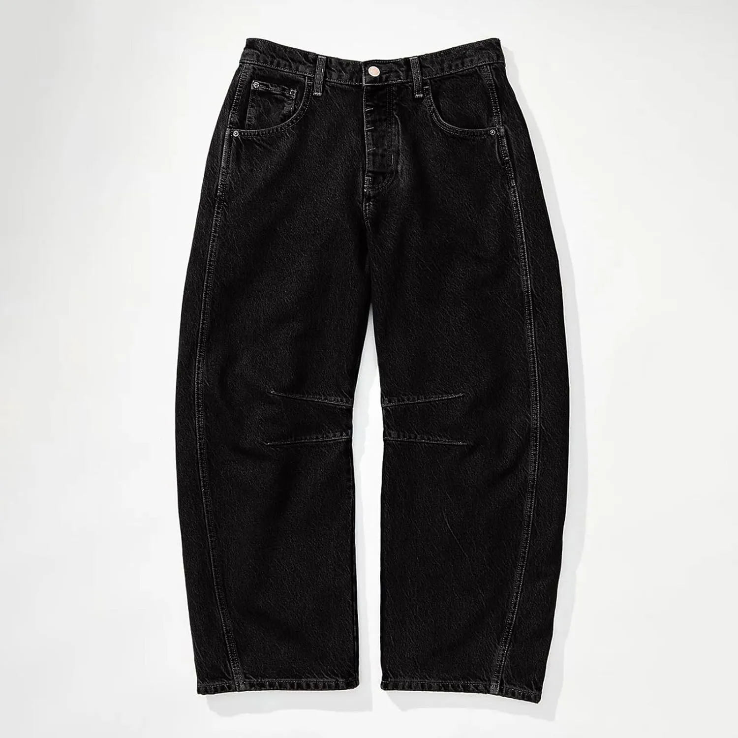 Women Jeans 2024 New Barrel Jeans Cropped Mid Rise Baggy Jeans Wide Leg Denim Pants Capri Jeans Ankle Denim Palazzo Pants