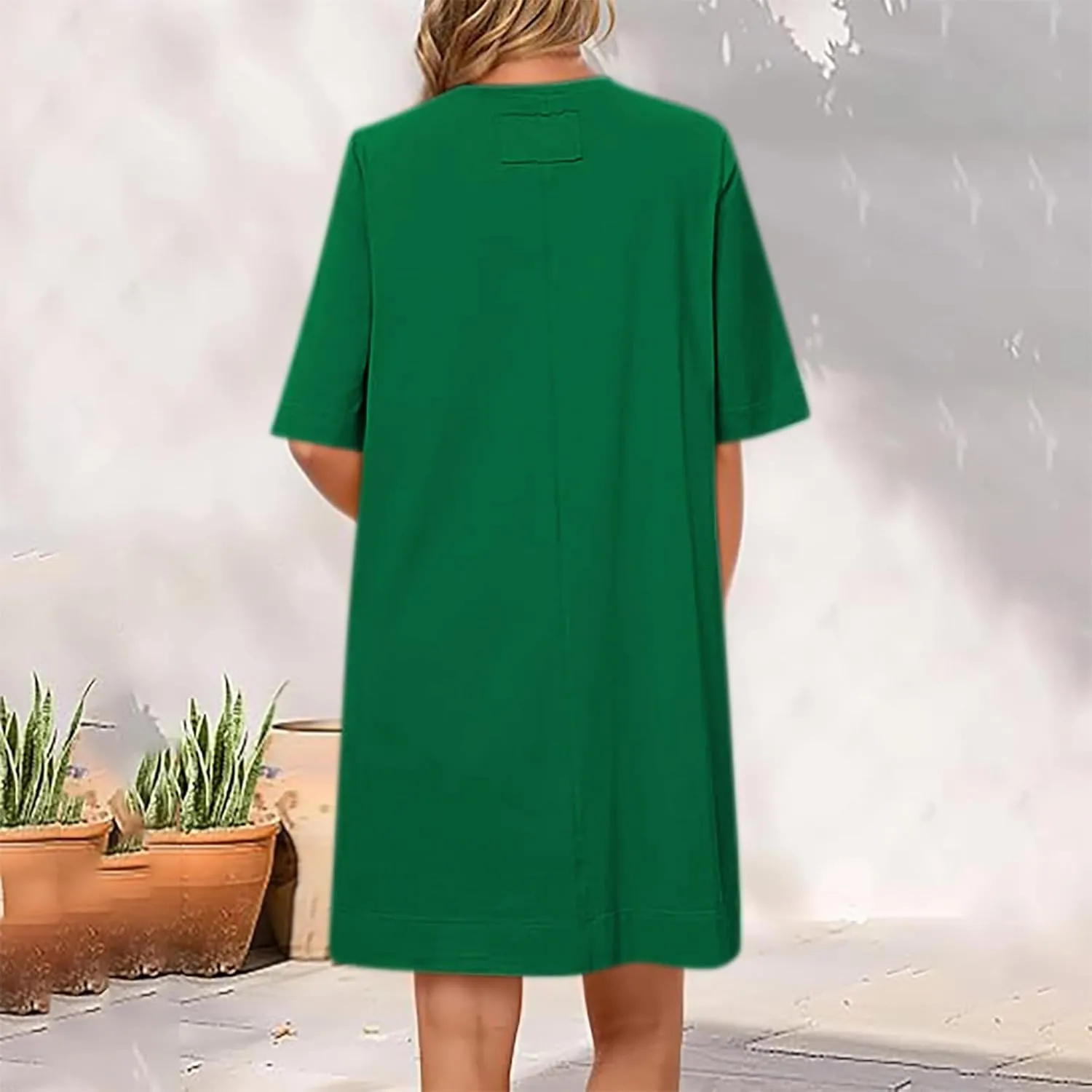 Women's Summer Short Sleeve T Shirt Dress Casual Crewneck Resort Wear Tops Sundress Vacation Cruise Beach Outfits