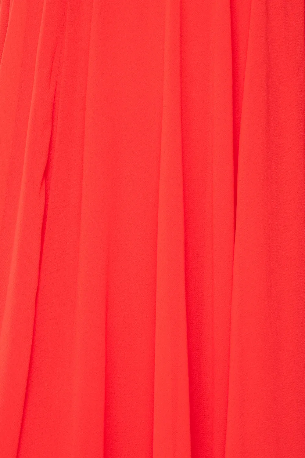 Women's Woven Tomato Red Solid Cocktail Maxi Dress